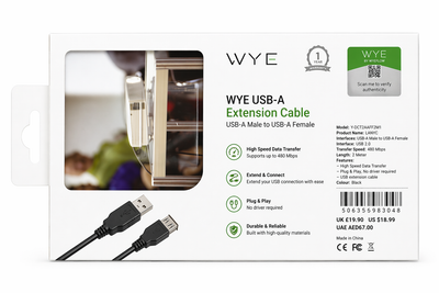 PRODUCT INFORMATION OUTSIDE THE BOX PRINTED PHOTO WYEFLOW USB A FEMALE TO FEMALE