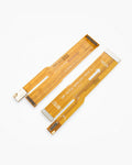 Two gold-toned flexible circuitry (FCBAR) ribbon cables with white printed labels and connector ends, shown on a clean white background.