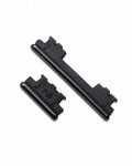 Two black plastic replacement key components shown on a plain white background.