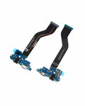 A replacement phone flex cable connector with two black ribbon cables and blue circuit boards, shown on a solid white background.