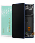 Samsung mobile service pack shown with a blue smartphone front panel, an exposed phone back showing internal components, and the mint-green service pack box on a white background.