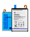 Two Samsung replacement lithium-ion batteries, DLN100S, shown on a white background. One battery is oriented to show the blue positive terminal and orange copper connector, while the other shows the white negative terminal and orange copper connector.