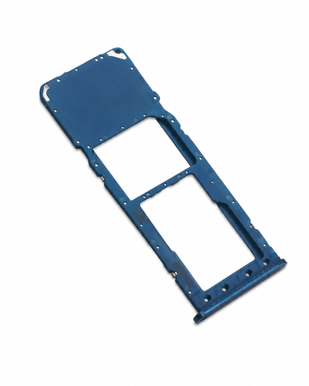 A blue metal SIM card tray frame, likely a replacement part for a smartphone, shown on a plain white background.