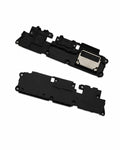 Black replacement internal phone component assembly with a silver metal connector, shown in two separated pieces on a white background.