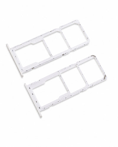 Two white plastic SIM card tray inserts shown on a plain white background.