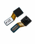 Two small replacement electronic flex connectors on a white background, one with a white label marked 'P215 6071 V' and one with a black camera lens module.