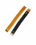 Two flexible flat cable (FFC) replacement strips for a smartwatch, one orange-gold and one black, laid diagonally on a white background.