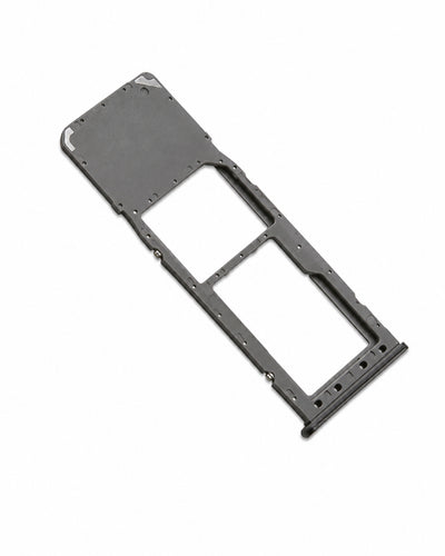 A black plastic dual SIM card tray adapter, commonly used for replacing SIM slots on mobile phones, shown on a plain white background.