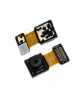 Two replacement smartphone camera flex connectors with gold-plated ribbon cables and black plastic housing, shown on a clean white background.