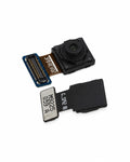A replacement smartphone camera flash module shown in two separated pieces on a plain white background. The top piece features a black square camera lens module, and the bottom piece shows a black rectangular housing connected by a flexible circuit board to a blue connector plug.