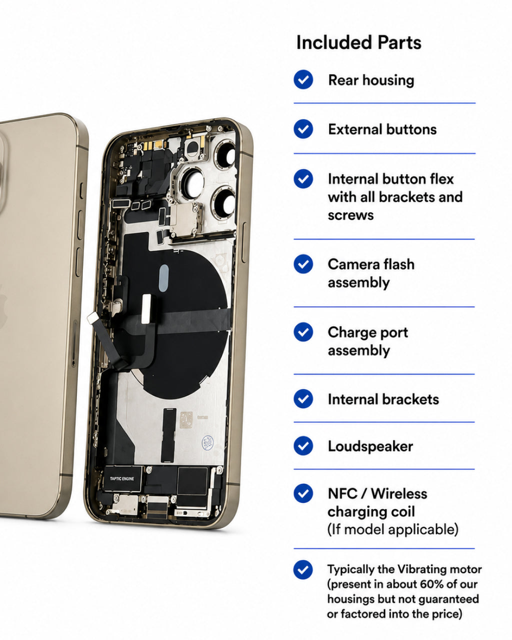 Apple (New) (Reclaimed) iPhone 13 Pro Rear Housing with Parts | Grade A