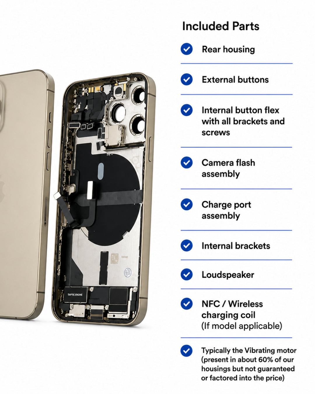 Apple (New) (Reclaimed) iPhone 13 Pro Rear Housing with Parts | Grade A
