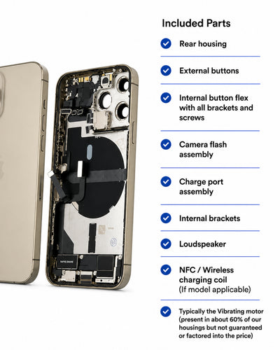 Apple iPhone 13 Pro Genuine Reclaimed Rear Housing with Parts – Grade A / B+ / B / C