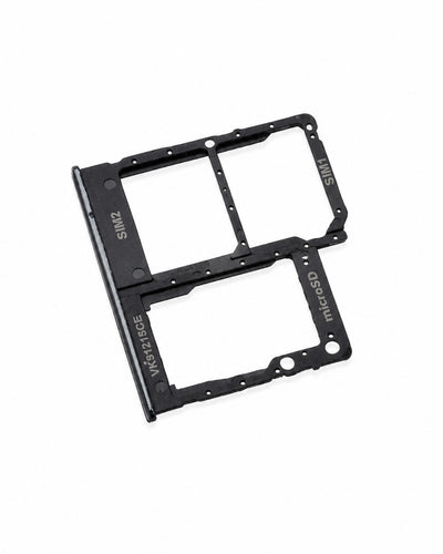 A black dual SIM card tray adapter for smartphones, featuring white printed text indicating '2NB' and 'SIM8' on a clean white background.