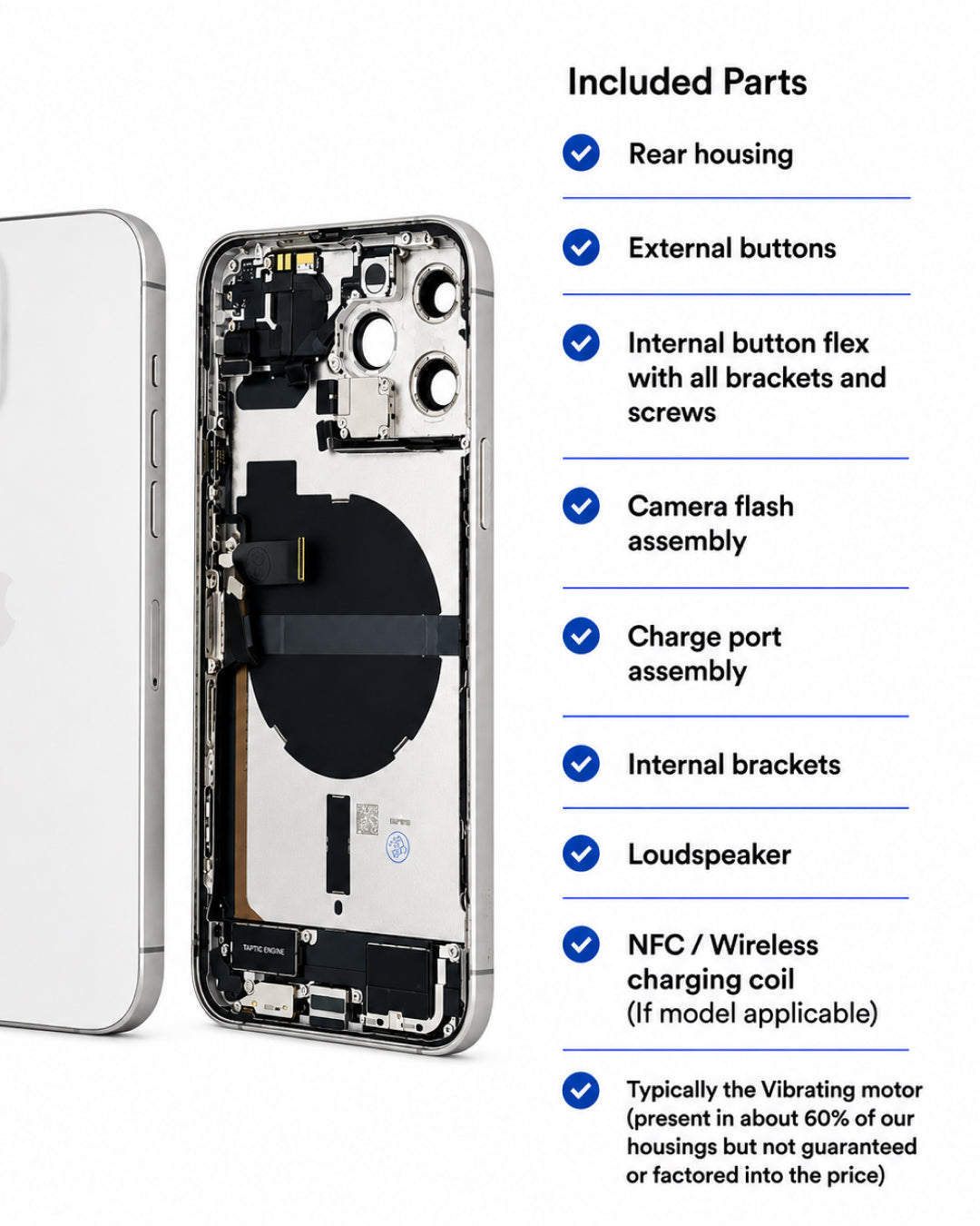 Apple (New) (Reclaimed) iPhone 13 Pro Max Rear Housing with Parts | Grade B+