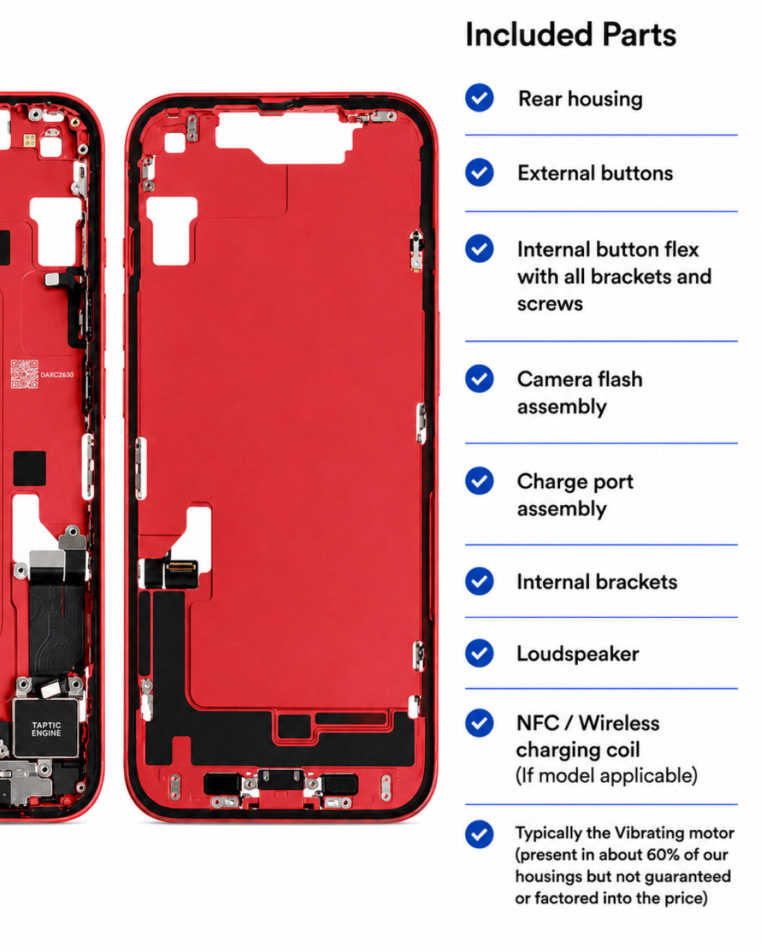 Original Reclaimed iPhone 14 Plus Mid Frame Chassis Assembly With Parts | Multiple Grades & Colours
