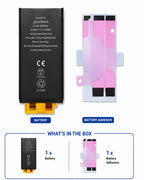 What's included in the box – Aftermarket HQ battery cell, OEM-style wrapping kit and adhesive for iPhone 13