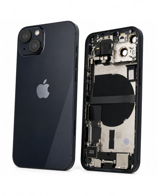 Apple (New) (Reclaimed) black rear housing with parts for iPhone 13