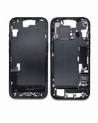 A replacement smartphone front glass display panel and its corresponding internal frame assembly, shown side-by-side on a clean white background.