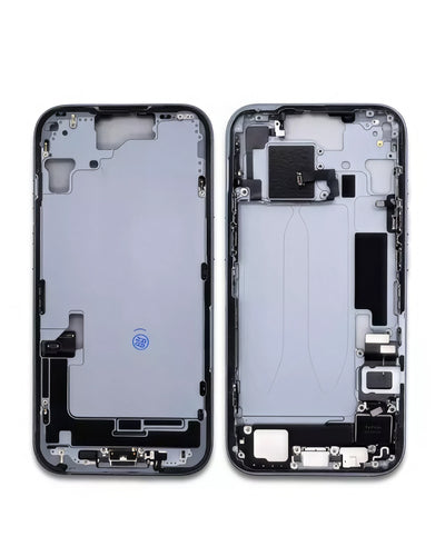 A replacement smartphone front and back glass faceplate assembly, displayed side-by-side on a clean white background.